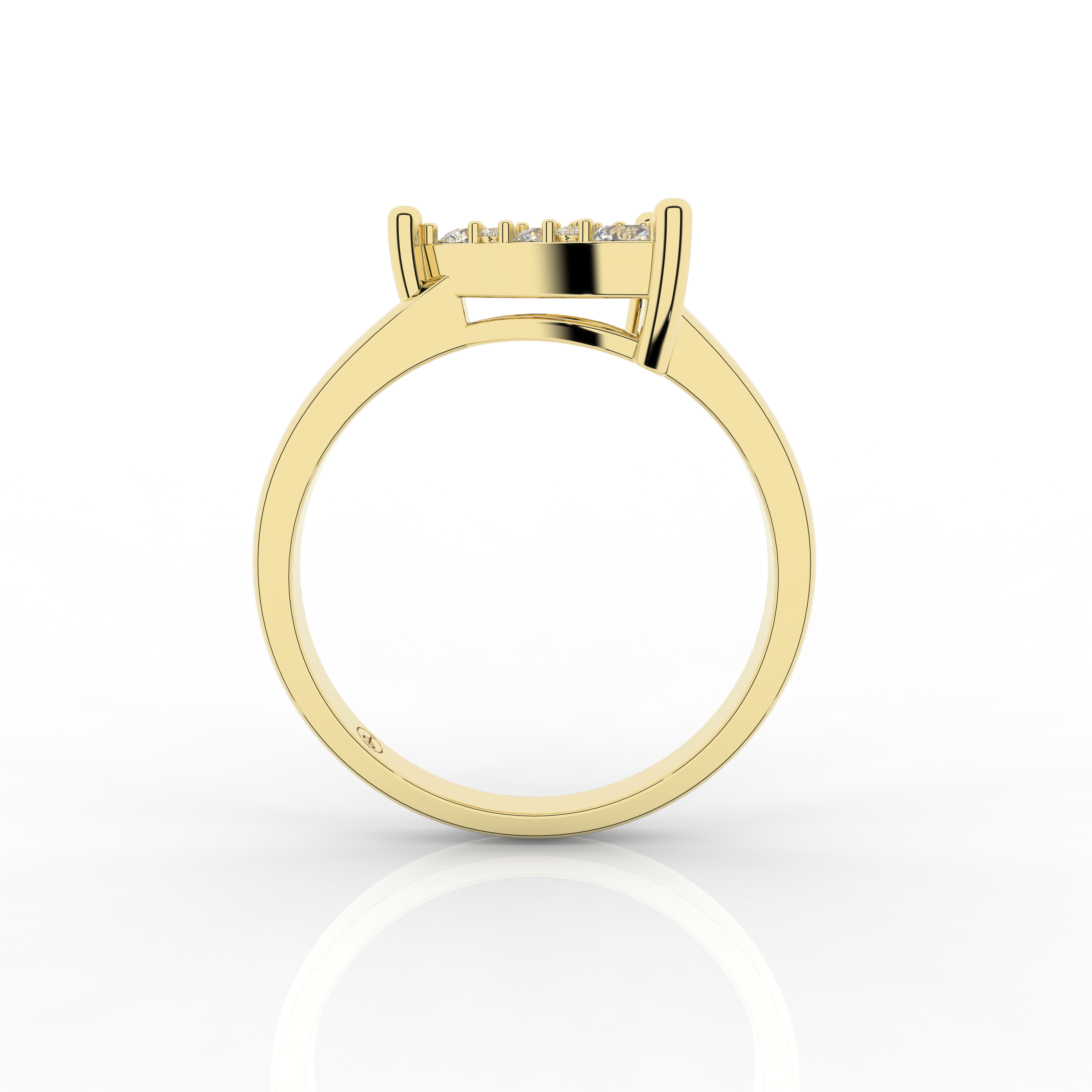 Cove Trillion Ring 0.53 Carat Natural Diamonds 18 Karat Gold