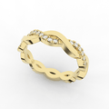 Orris Twist Full Eternity Ring Single Row Pave 0.30 Carat Natural Diamonds 18 Karat Gold