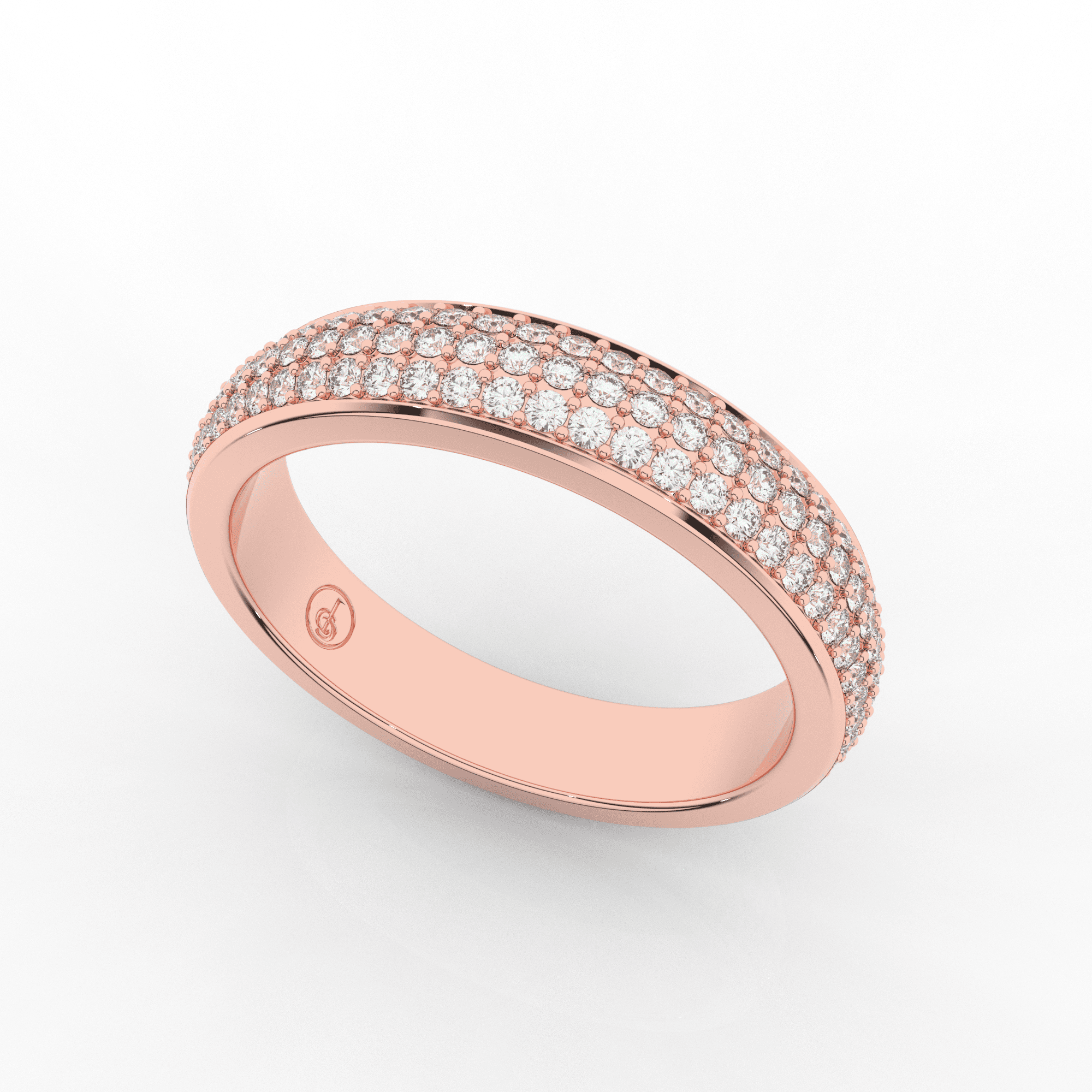 Mirage 3 Row Full Eternity Ring 0.68 Carat Natural Diamond 18 Karat Gold