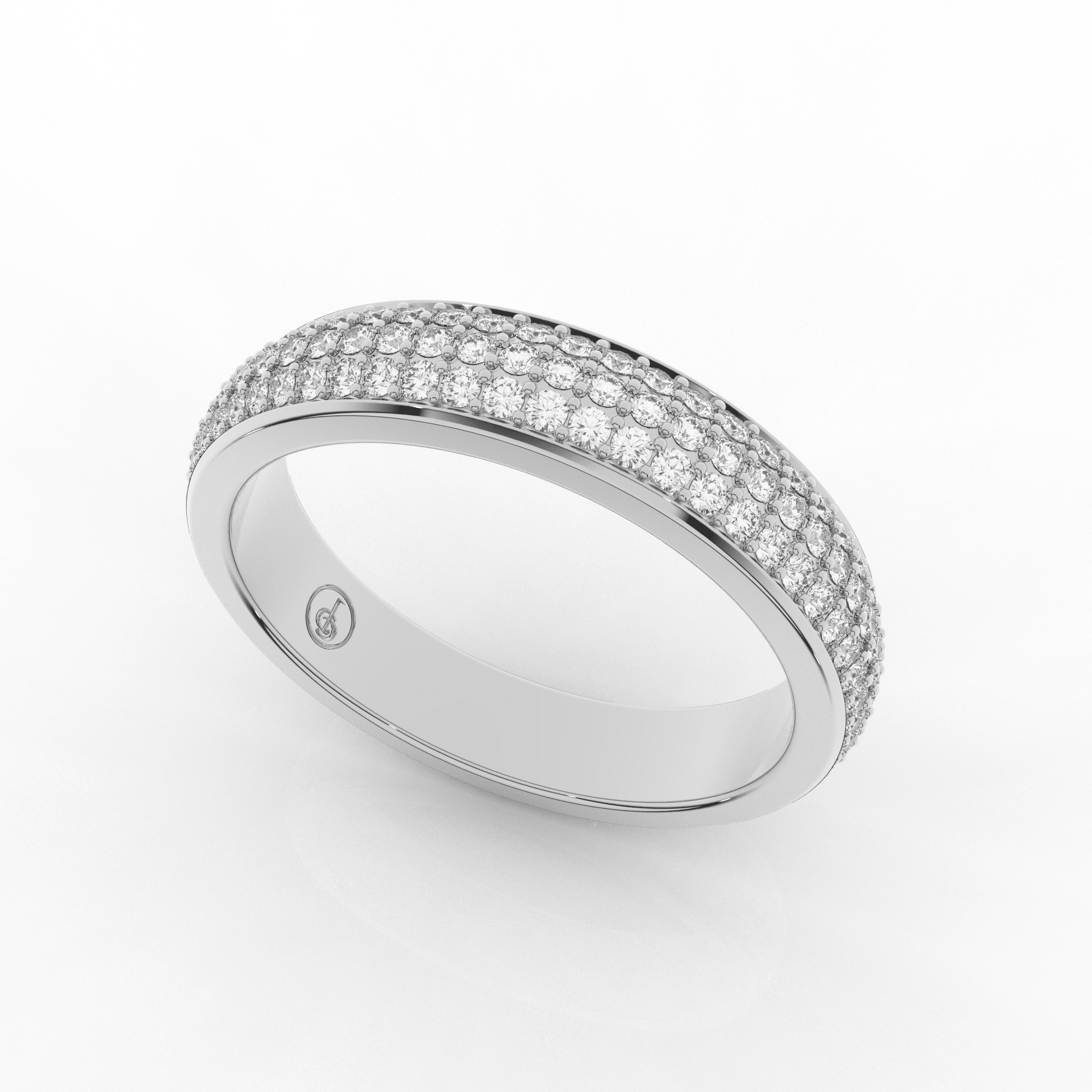 Mirage 3 Row Full Eternity Ring 0.68 Carat Natural Diamond 18 Karat Gold