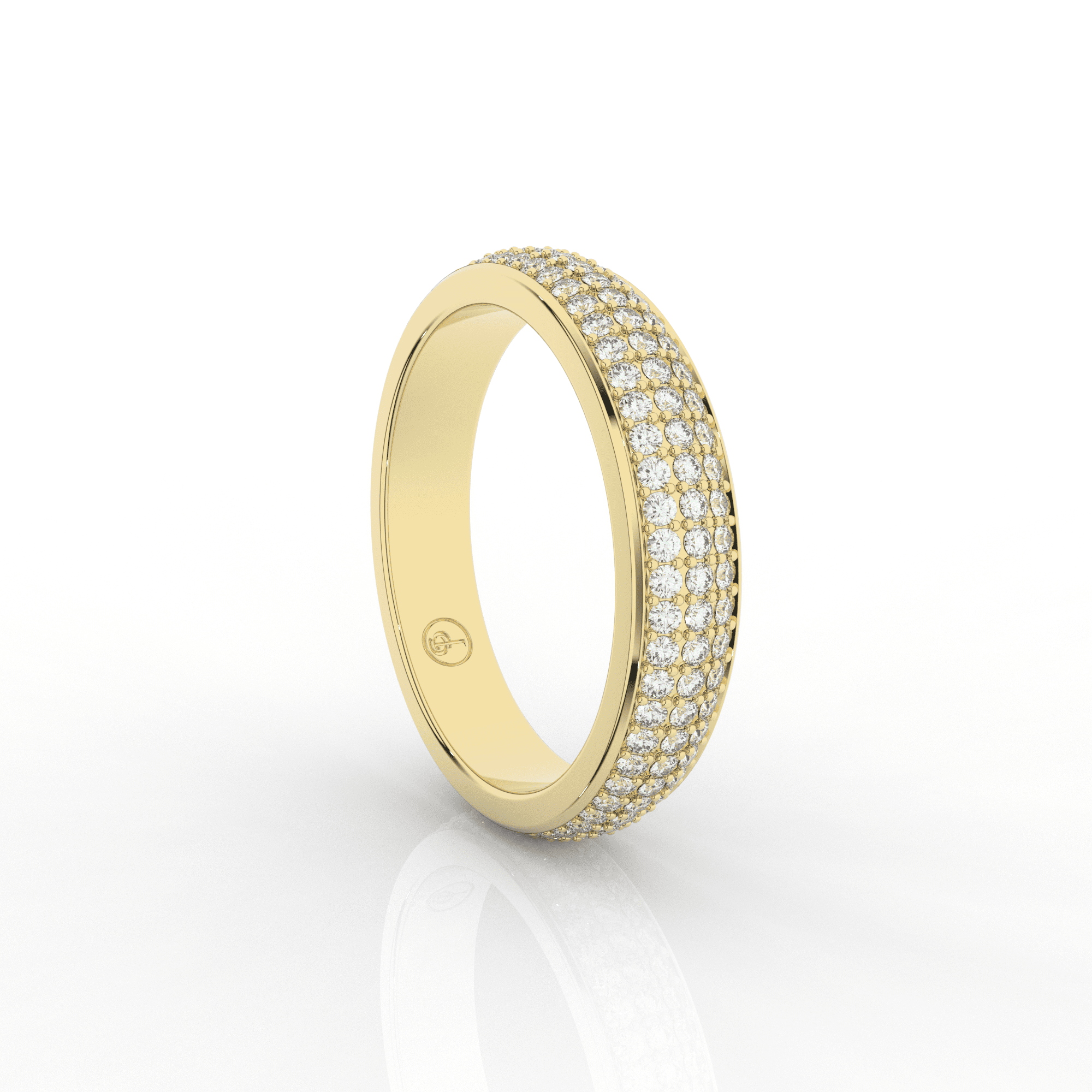 Mirage 3 Row Full Eternity Ring 0.68 Carat Natural Diamond 18 Karat Gold