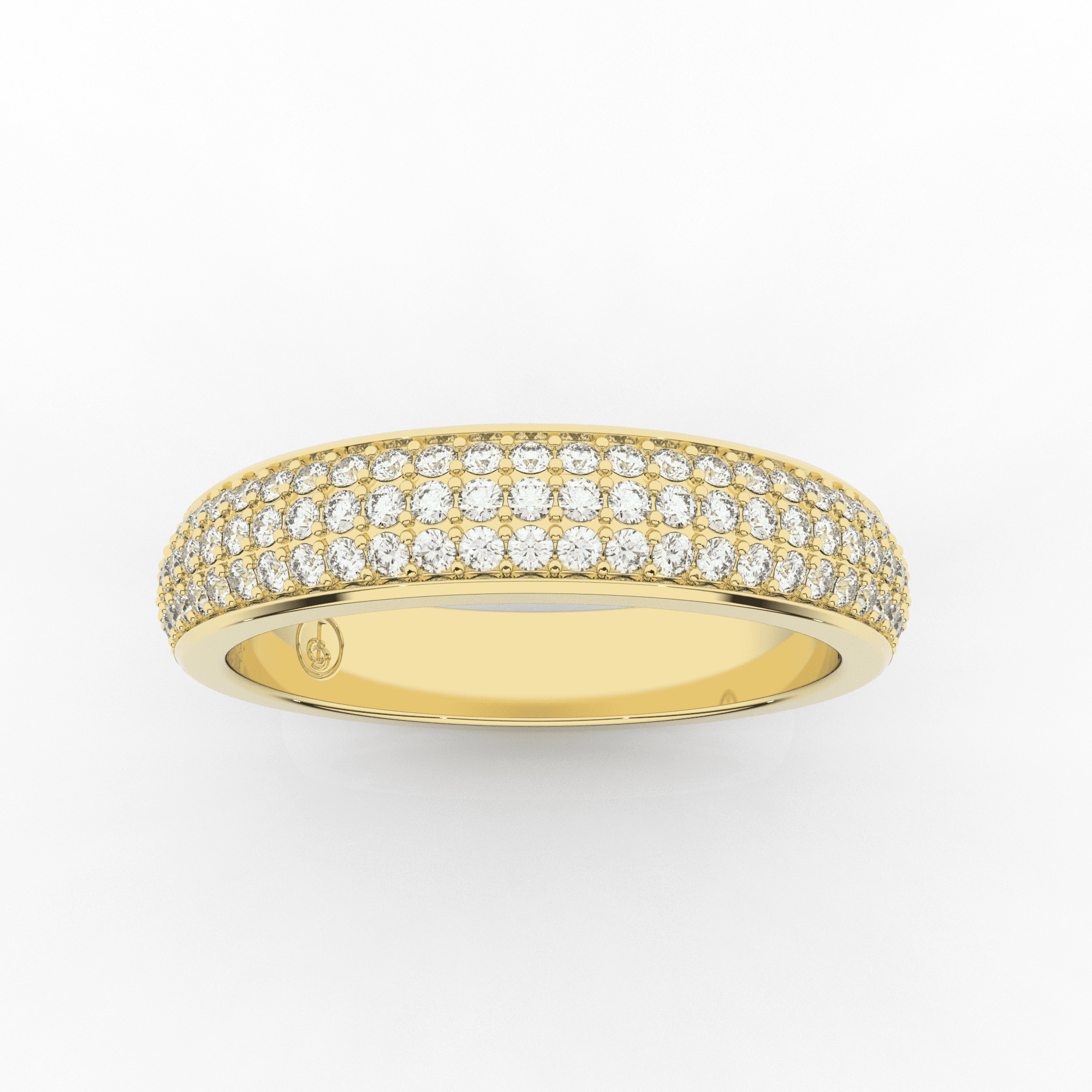 Mirage 3 Row Half Eternity Ring 0.35 Carat Natural Diamond 18 Karat Gold