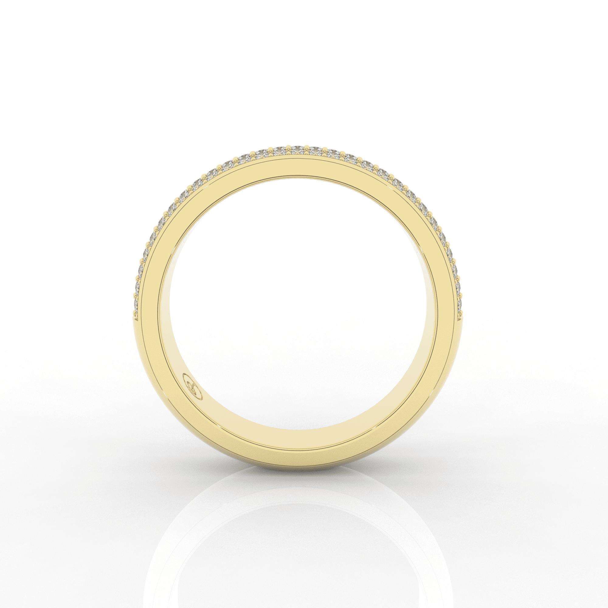 Mirage 3 Row Half Eternity Ring 0.35 Carat Natural Diamond 18 Karat Gold