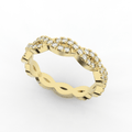 Orris Twist Full Eternity Ring Double Row Pave 0.55 Carat Natural Diamond 18 Karat Gold