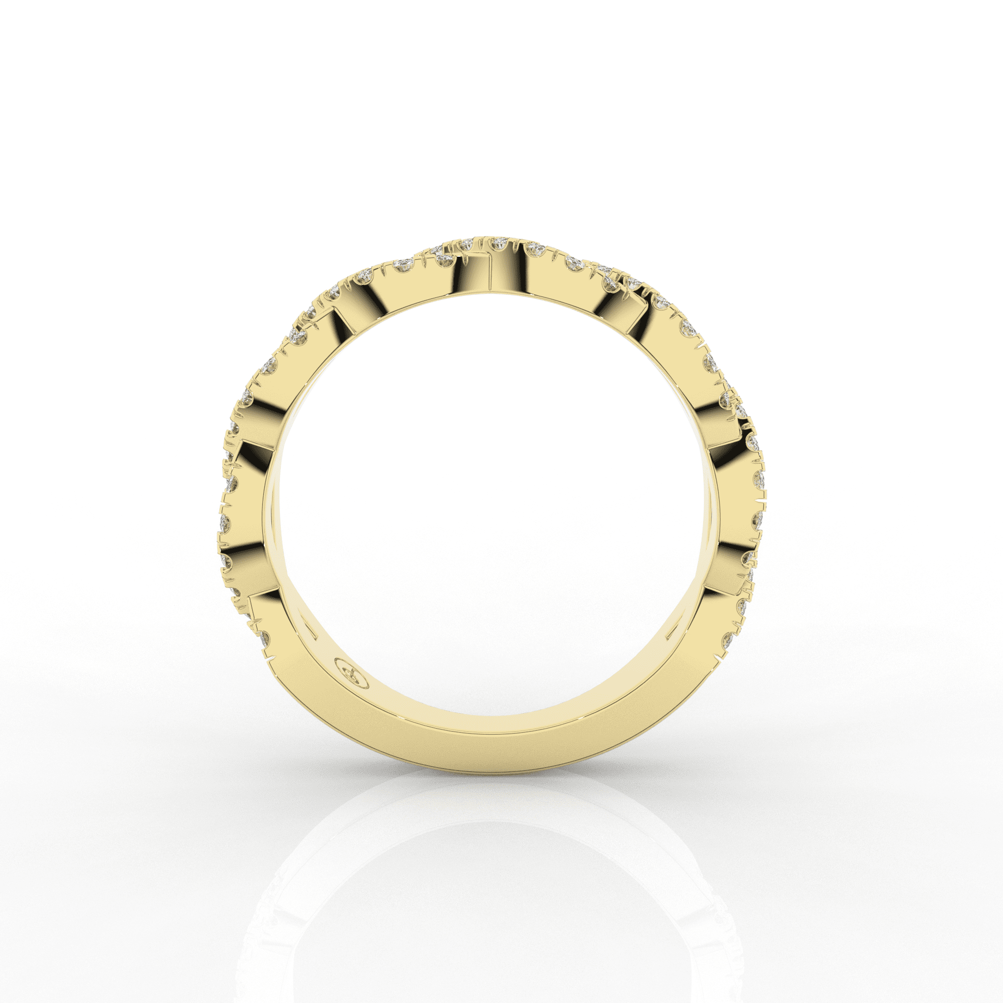Orris Twist Half Eternity Ring Double Row Pave 0.38 Carat Natural Diamonds 18 Karat Gold