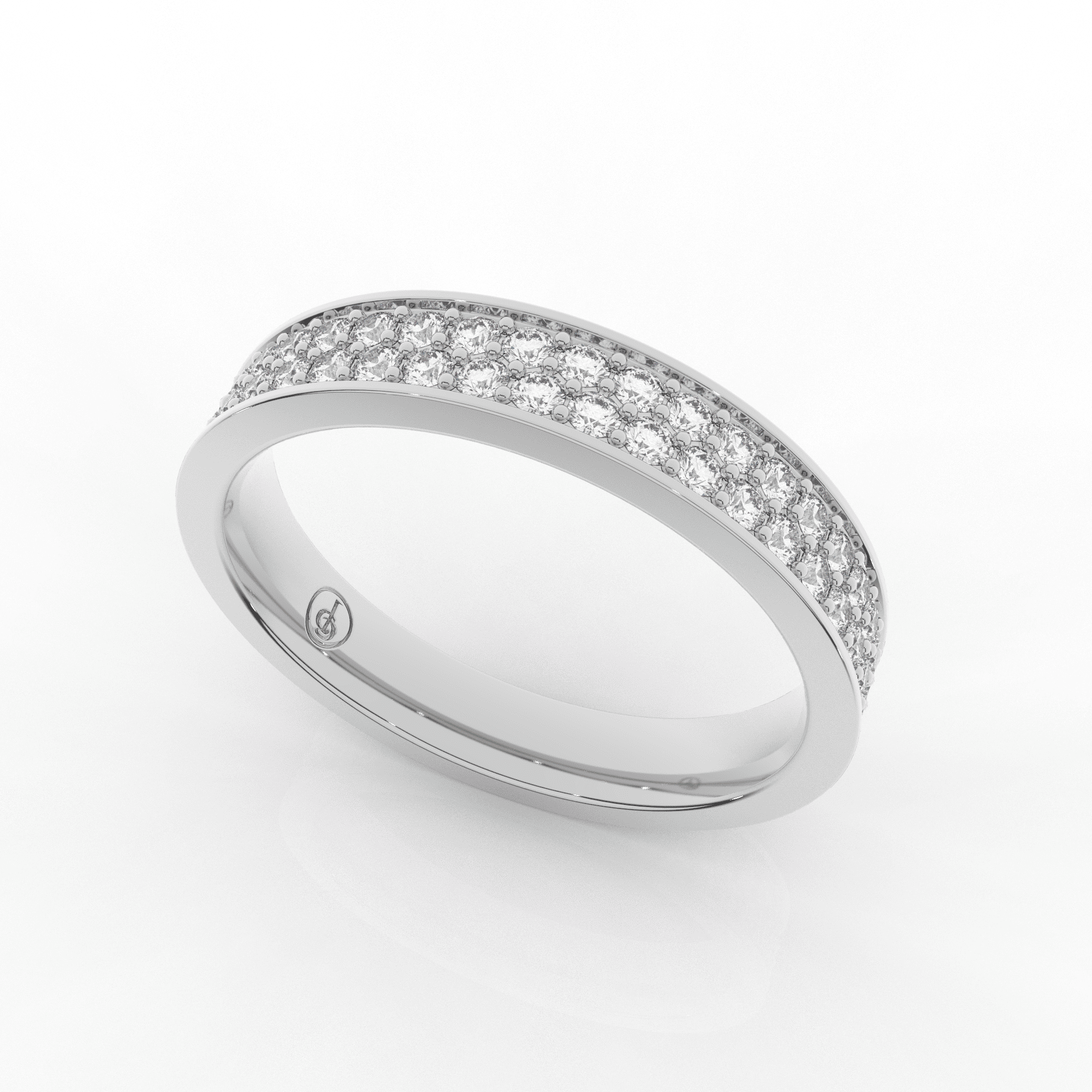 Mirage 2 Row Full Eternity Ring 0.75 Carat Natural Diamond 18 Karat Gold