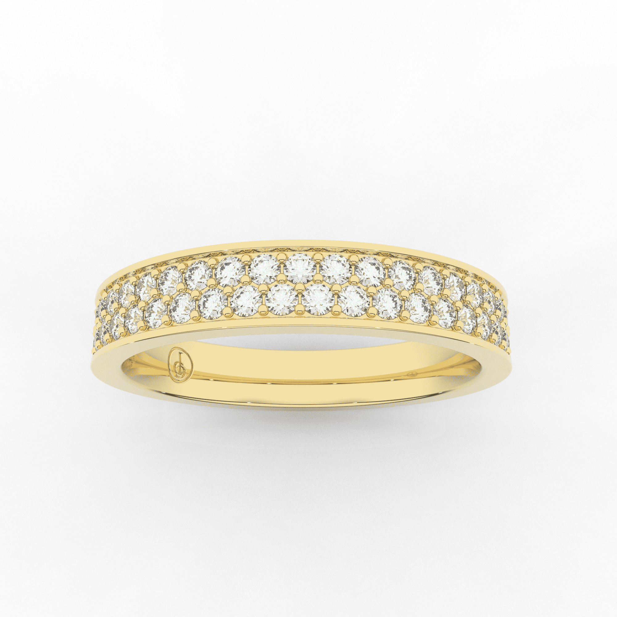 Mirage 2 Row Full Eternity Ring 0.75 Carat Natural Diamond 18 Karat Gold