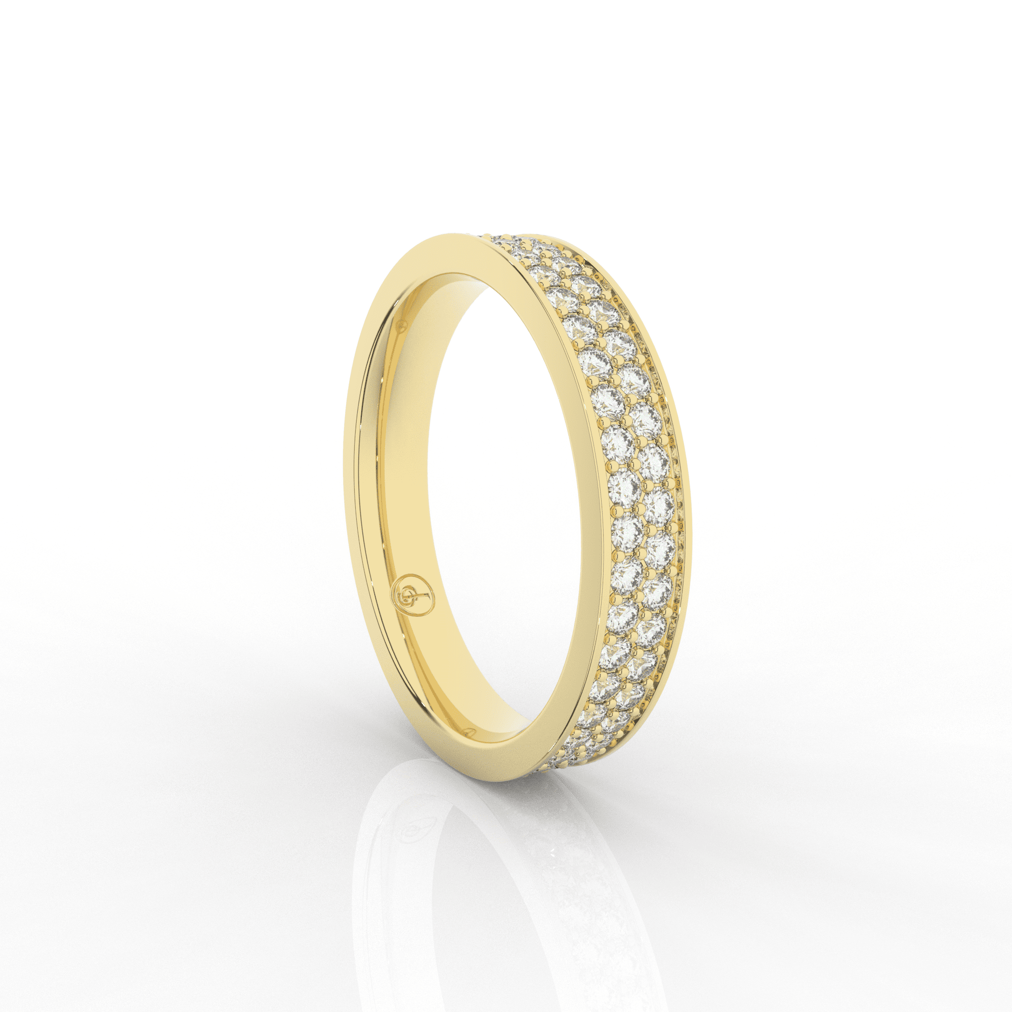Mirage 2 Row Full Eternity Ring 0.75 Carat Natural Diamond 18 Karat Gold