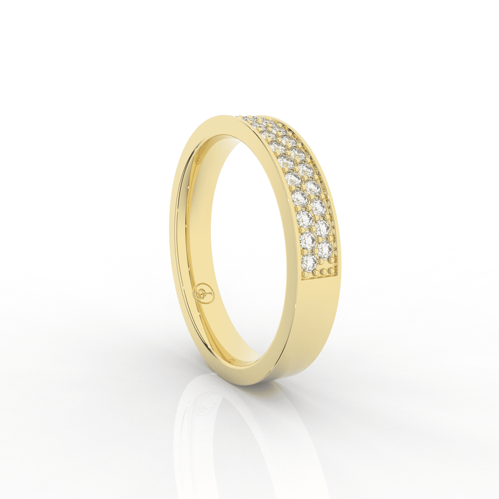 Mirage 2 Row Half Eternity Ring 0.38 Carat Natural Diamond 18 Karat Gold