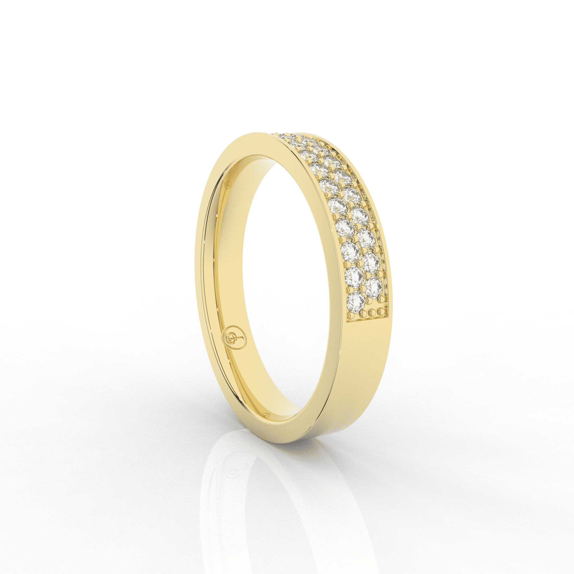 Mirage 2 Row Half Eternity Ring 0.38 Carat Natural Diamond 18 Karat Gold